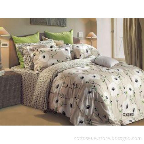 Cotton Fabrics Breathable Floral Bedding Sets , King Beddin
